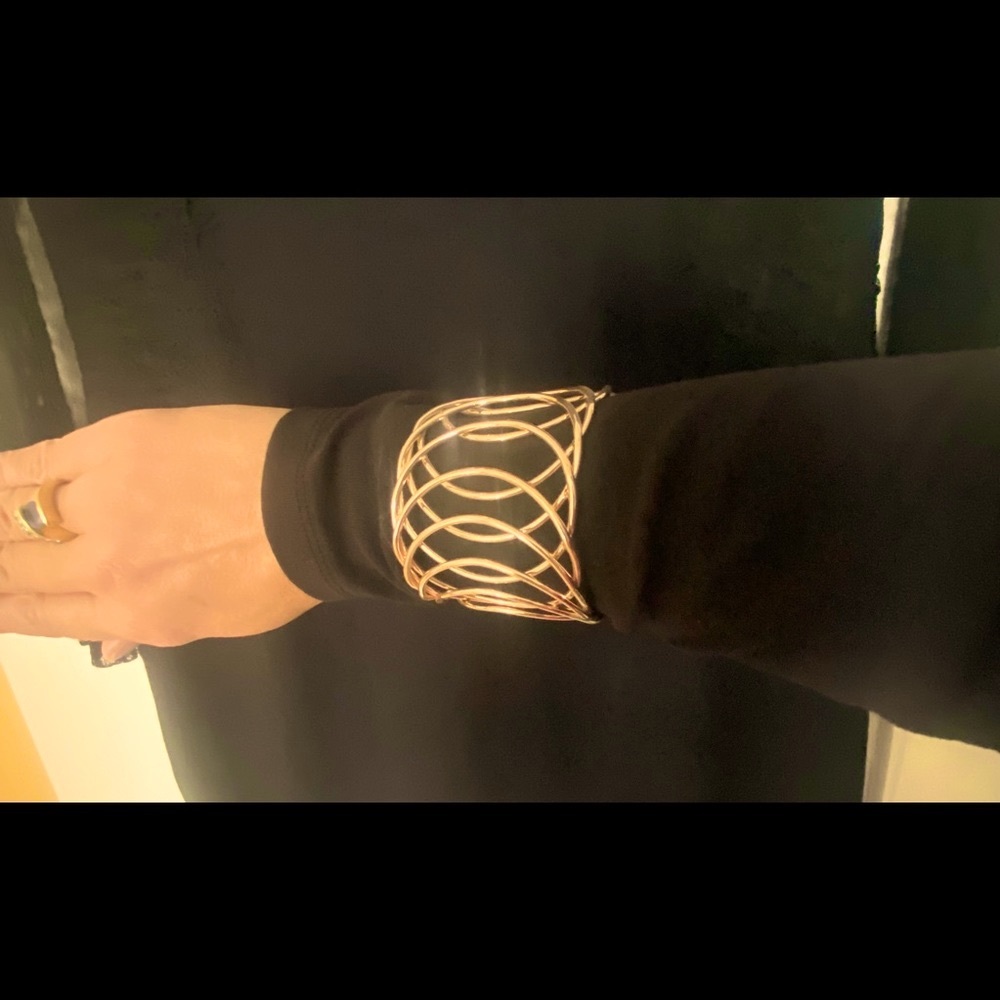 Wide gold bracelet ~ great accessory for any collection